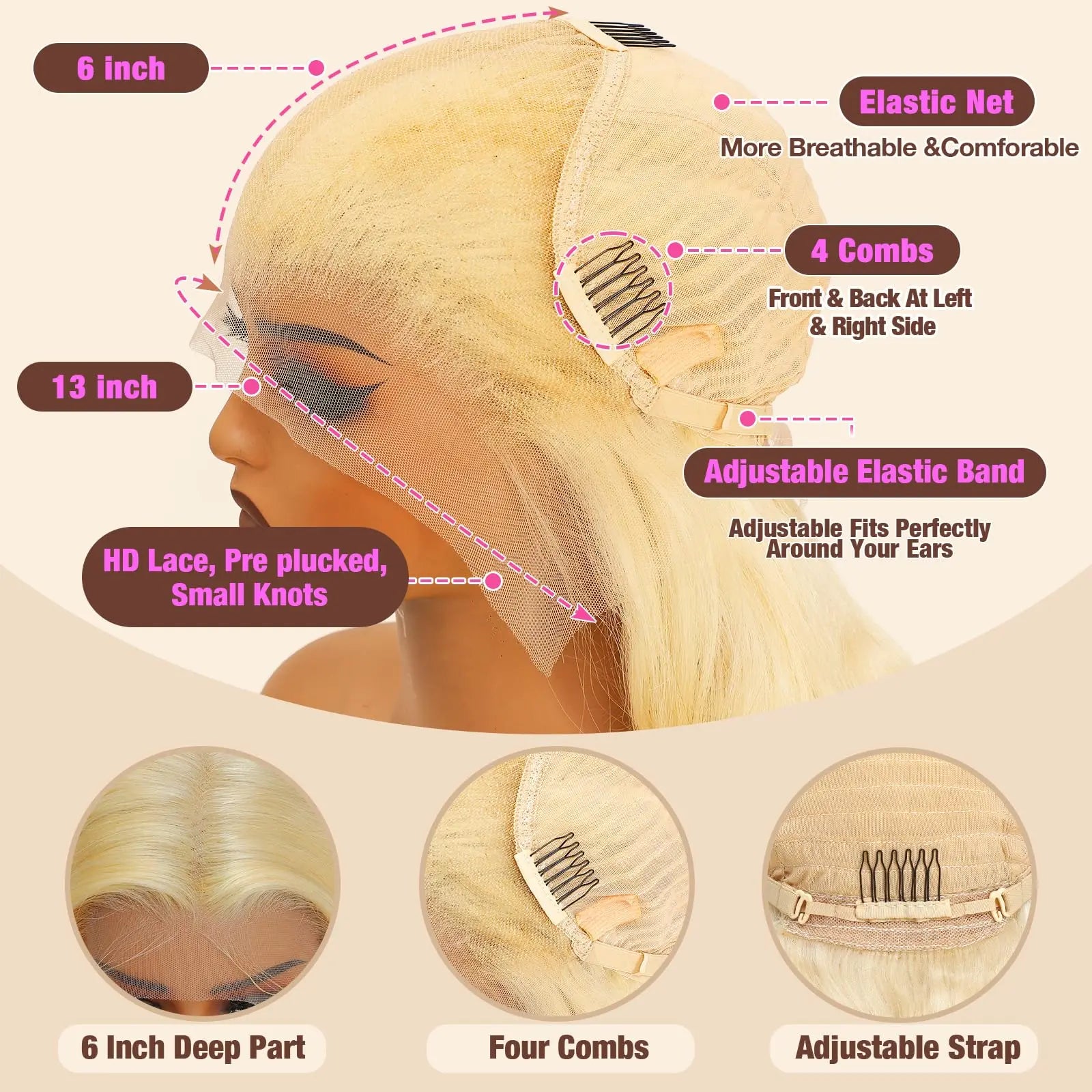 613 Human Hair Wig