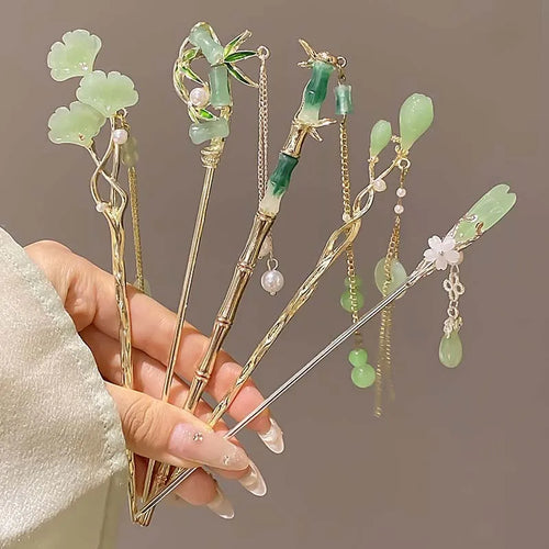 Bamboo Tassel Hair Stick