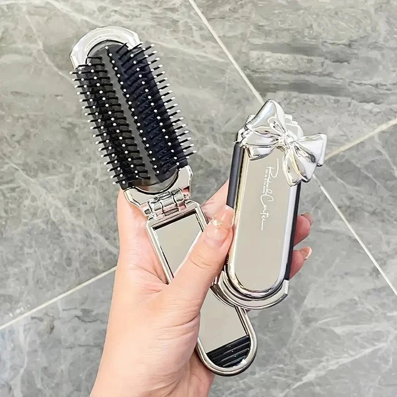 Compact Pocket Hair Comb With Mirror