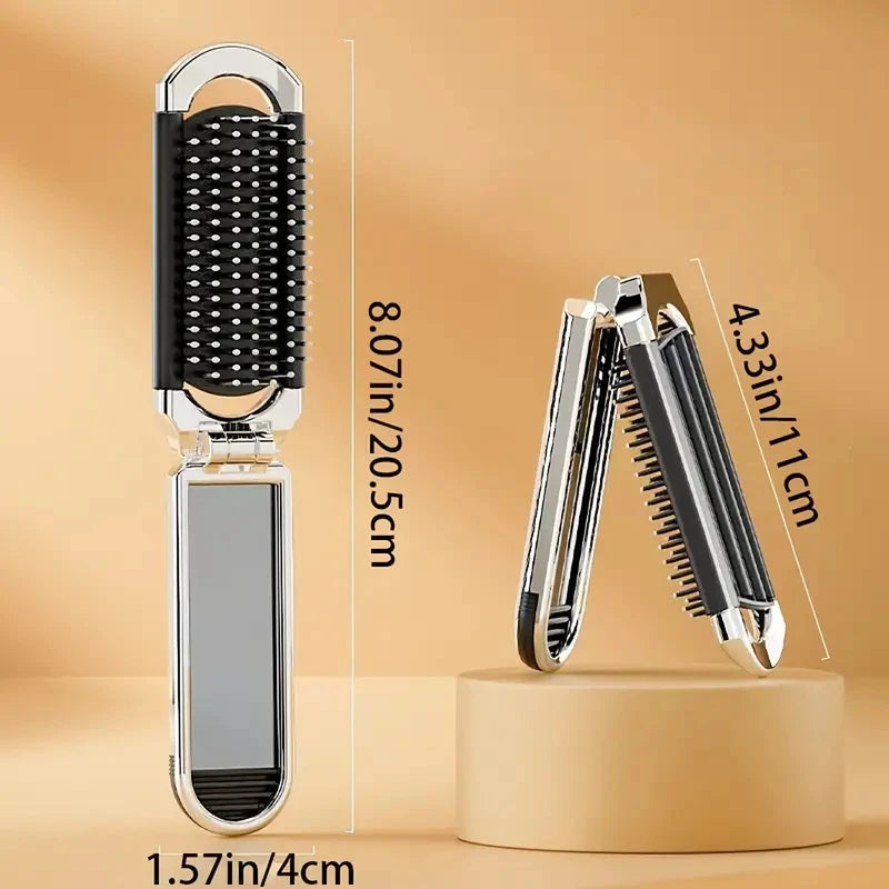 Compact Pocket Hair Comb With Mirror