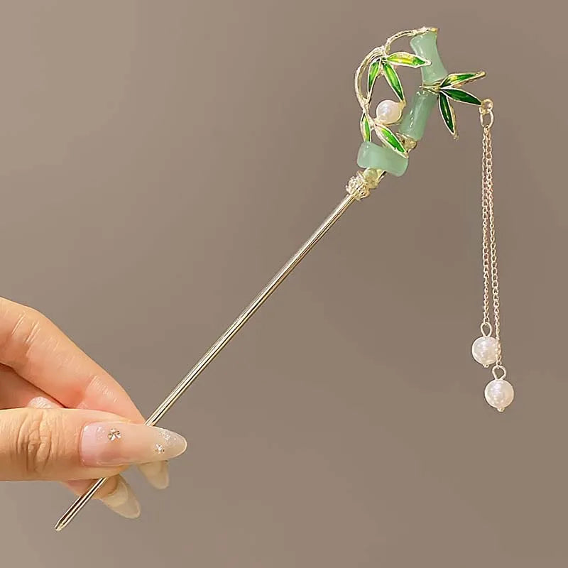 Bamboo Tassel Hair Stick