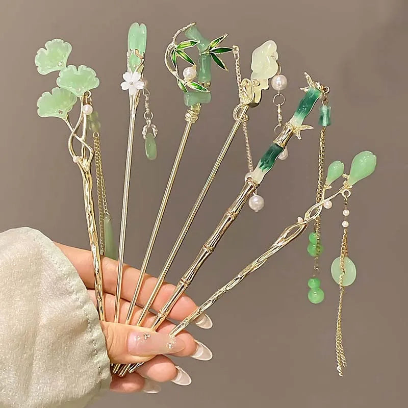 Bamboo Tassel Hair Stick