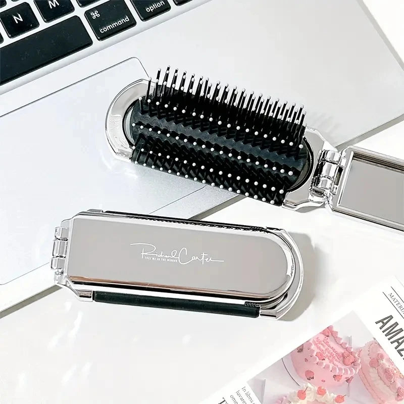 Compact Pocket Hair Comb With Mirror