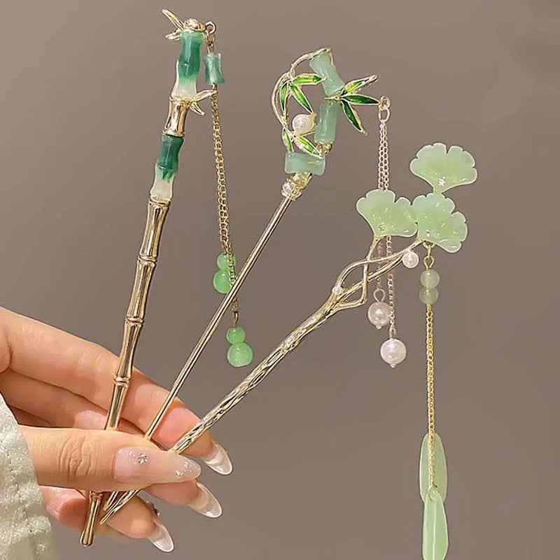 Bamboo Tassel Hair Stick