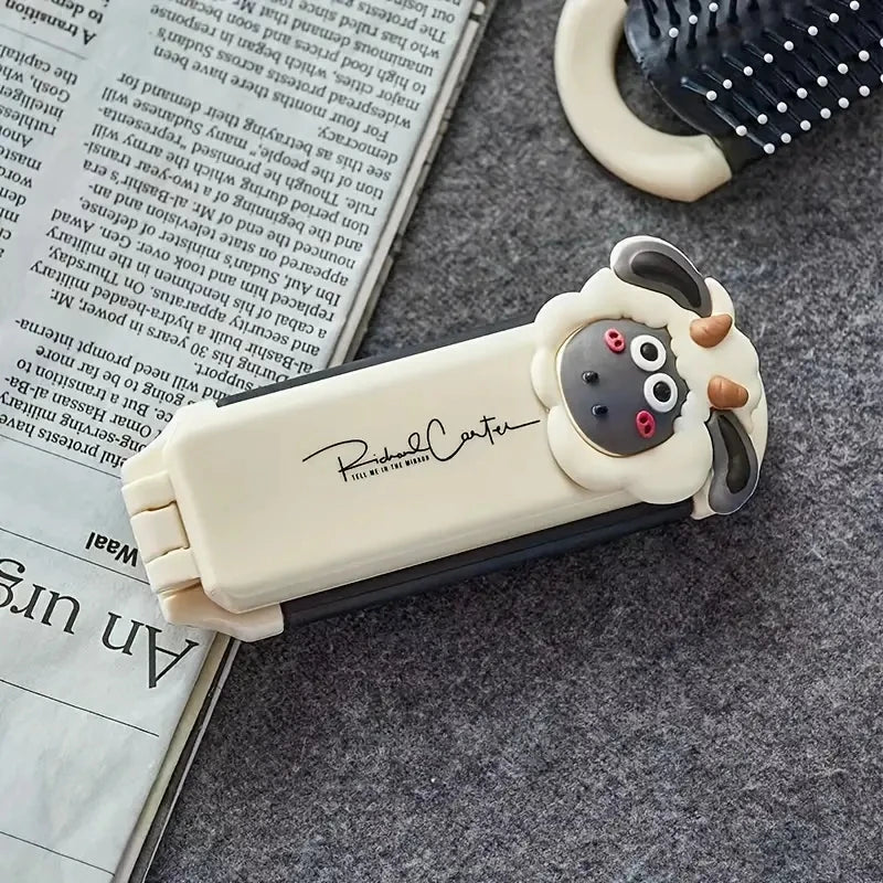 Compact Pocket Hair Comb With Mirror