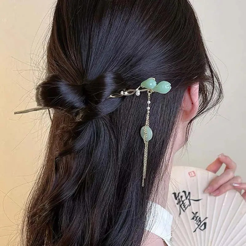 Bamboo Tassel Hair Stick