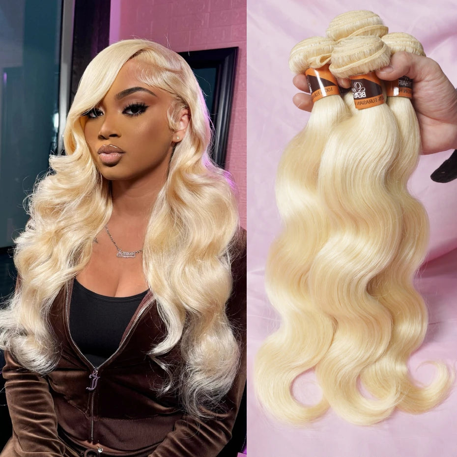 613 Honey Blonde Bundles Remy Human Hair