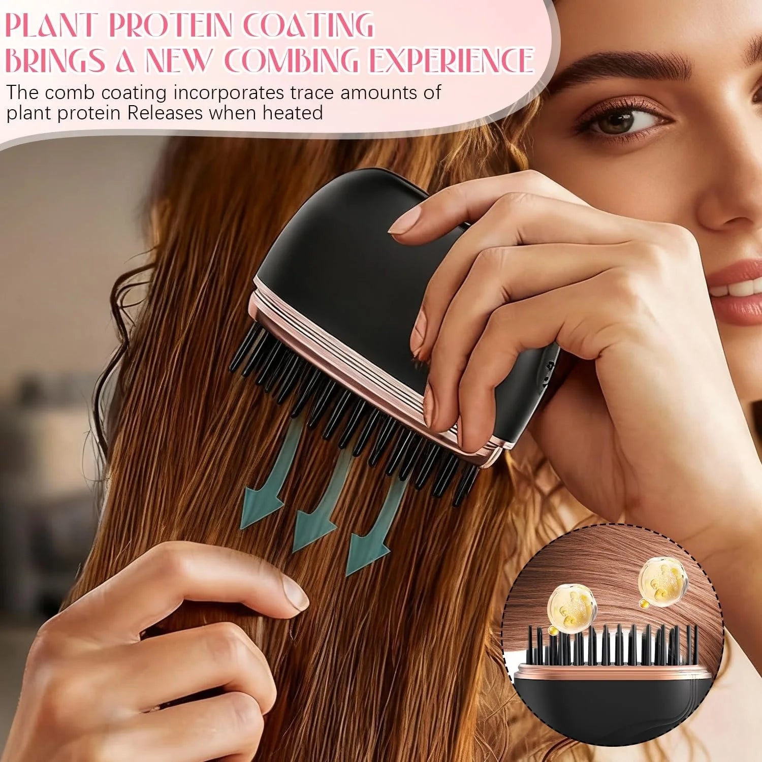 Rechargeable Hair Straightener Brush