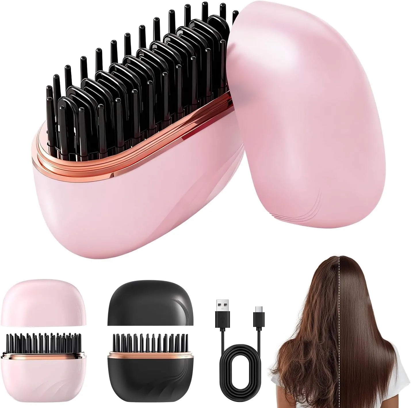 Rechargeable Hair Straightener Brush