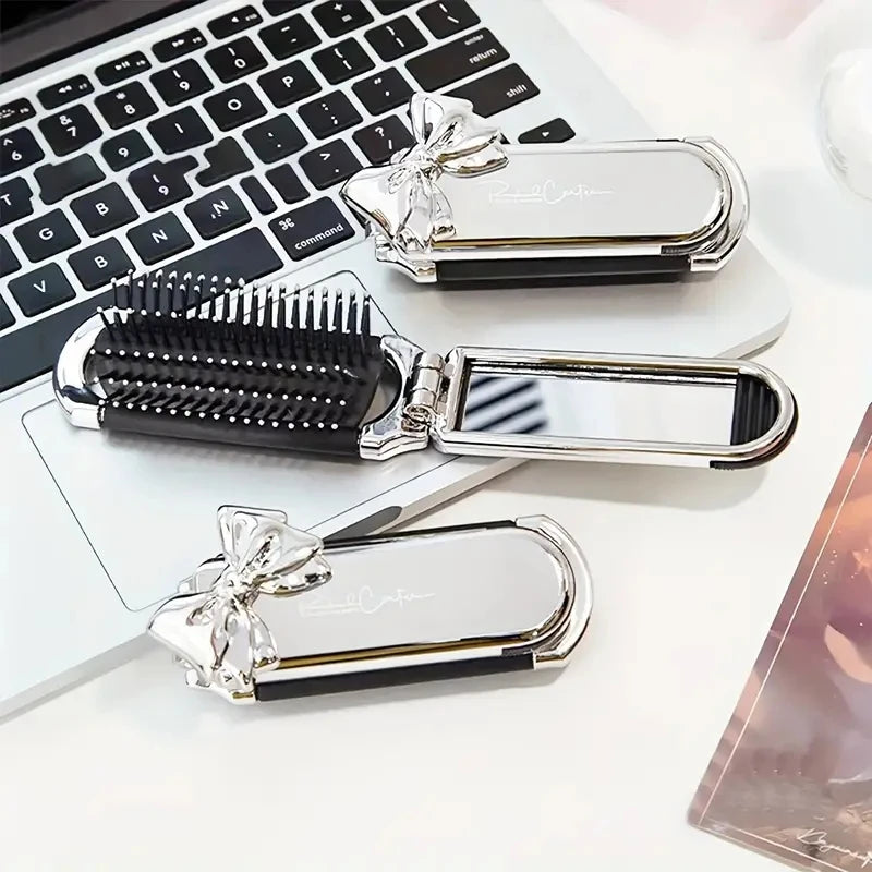 Compact Pocket Hair Comb With Mirror